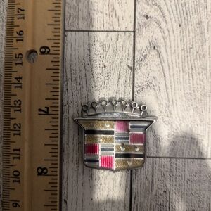 Cadillac Car Emblem - Silver, Gold, Red